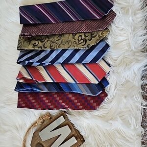 Set of 7 Ties-J. Crew, Roma, Kenneth Cole, John Ashford in Various Colors